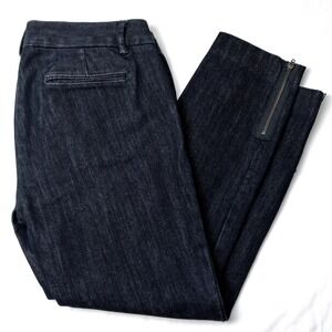 J.Crew Womens Mid Rise City Fit Stretch Pull On Jeans Navy Blue Size 6 Classic